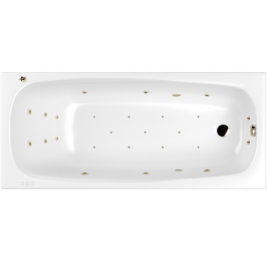 Ванна гидромассажная Whitecross Layla ULTRA 0102.180080.100.ULTRA.BR 180x80 (белый глянцевый, бронза), каркас, слив-перелив